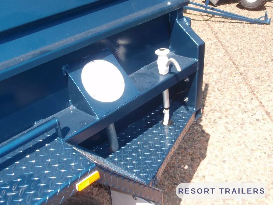 Canopy trailer with side toolbox and spare wheel — built by Resort Trailers