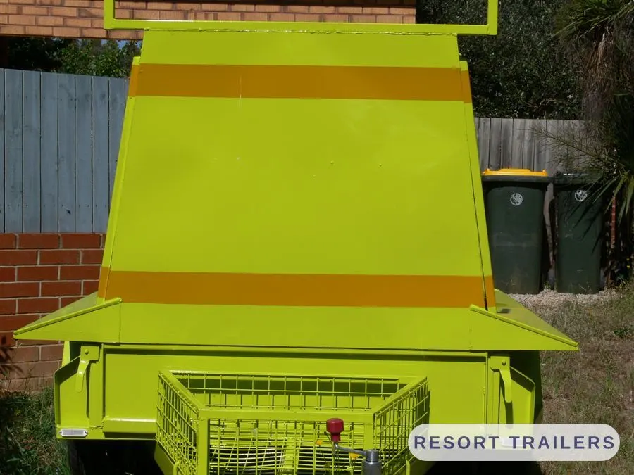 Emergency services trailer with gull-wing canopy panels — built by Resort Trailers