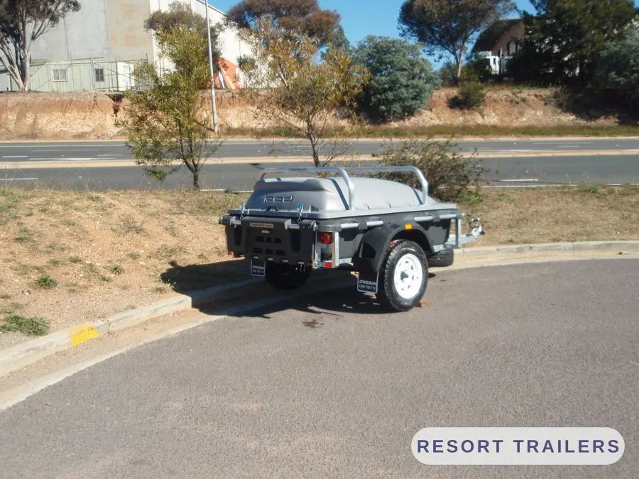Compact pod camper trailer ready to tow — built by Resort Trailers