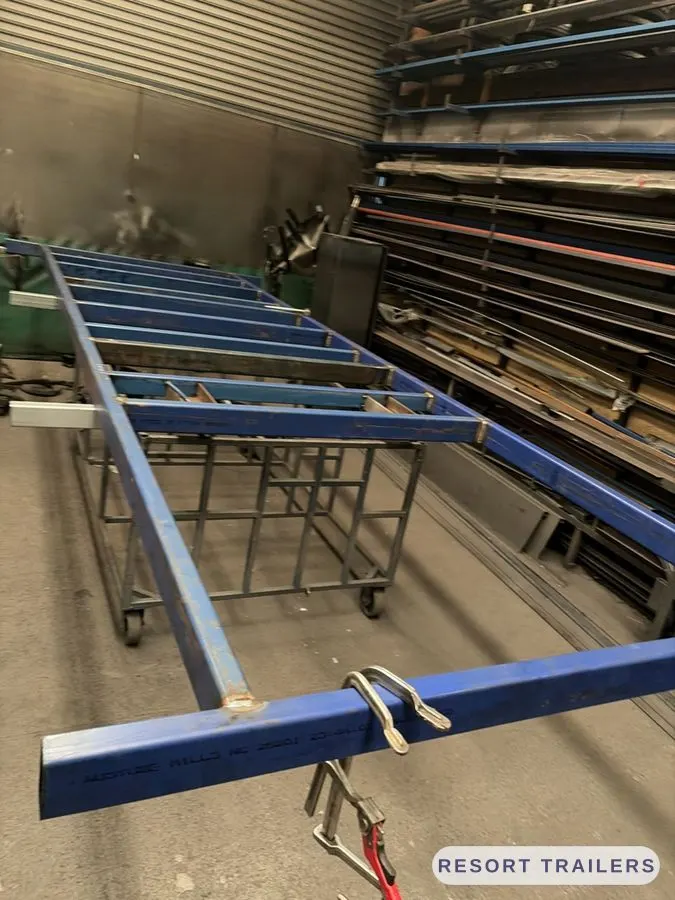 Steel frame going together