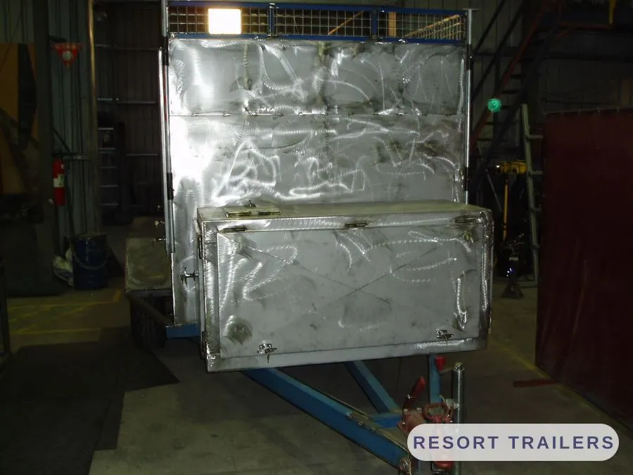 Galvanised trailer body before fit-out — built by Resort Trailers
