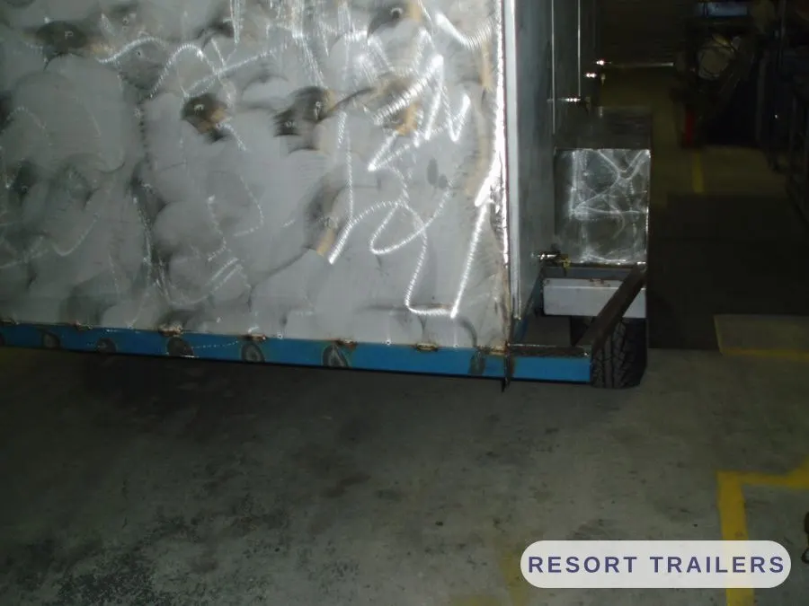 Galvanised trailer rear doors closed — built by Resort Trailers