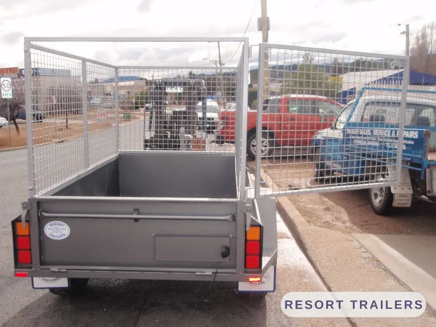 Galvanised trailer with drop-down tailgate — built by Resort Trailers