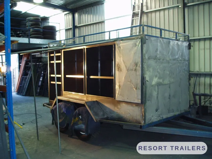 Specialist equipment trailer under fabrication in the workshop — built by Resort Trailers