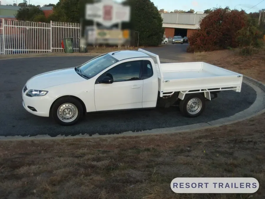 Ute tray with drop sides, side on — built by Resort Trailers